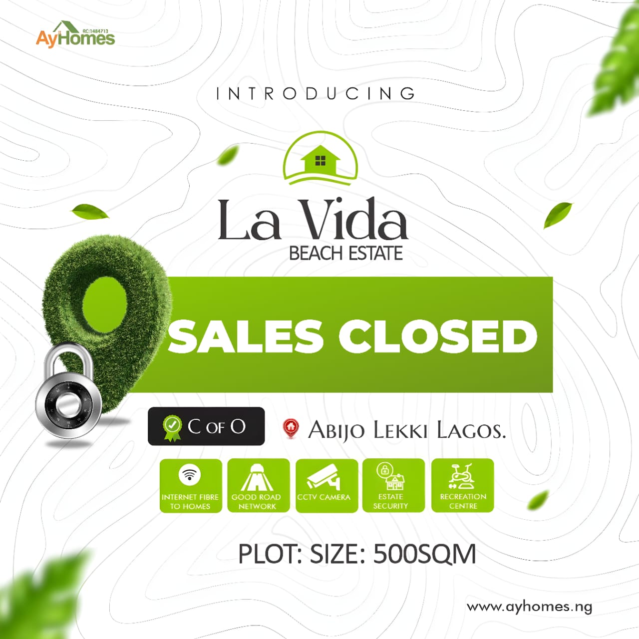 Closed sales for la vida Estate